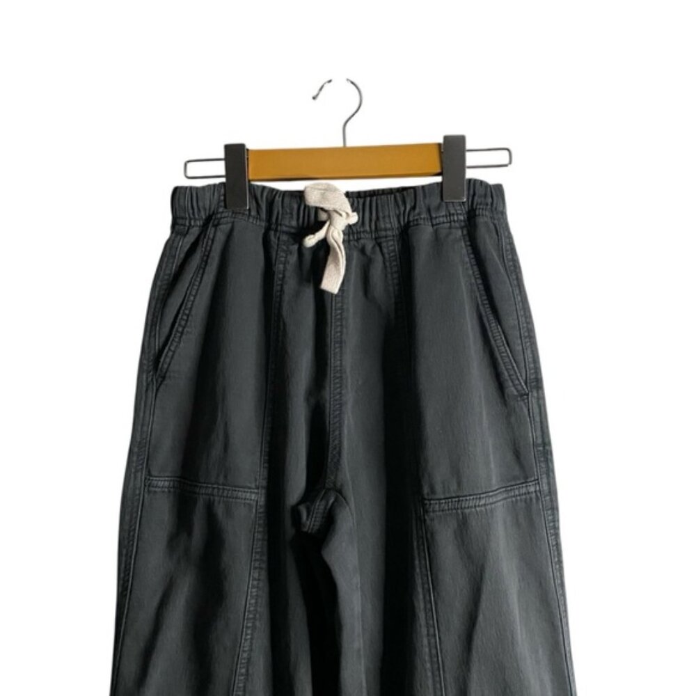 Aerie Women's Smoked Gray Me-Day Tie Waist Wide Leg Casual Pant - Picture 3 of 9